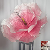 Giant Colorful Paper Art Flowers - 69.85cm Tall, Realistic Artificial Flowers for Weddings, Holidays, Parties & Store Displays - White Vase Stand,
