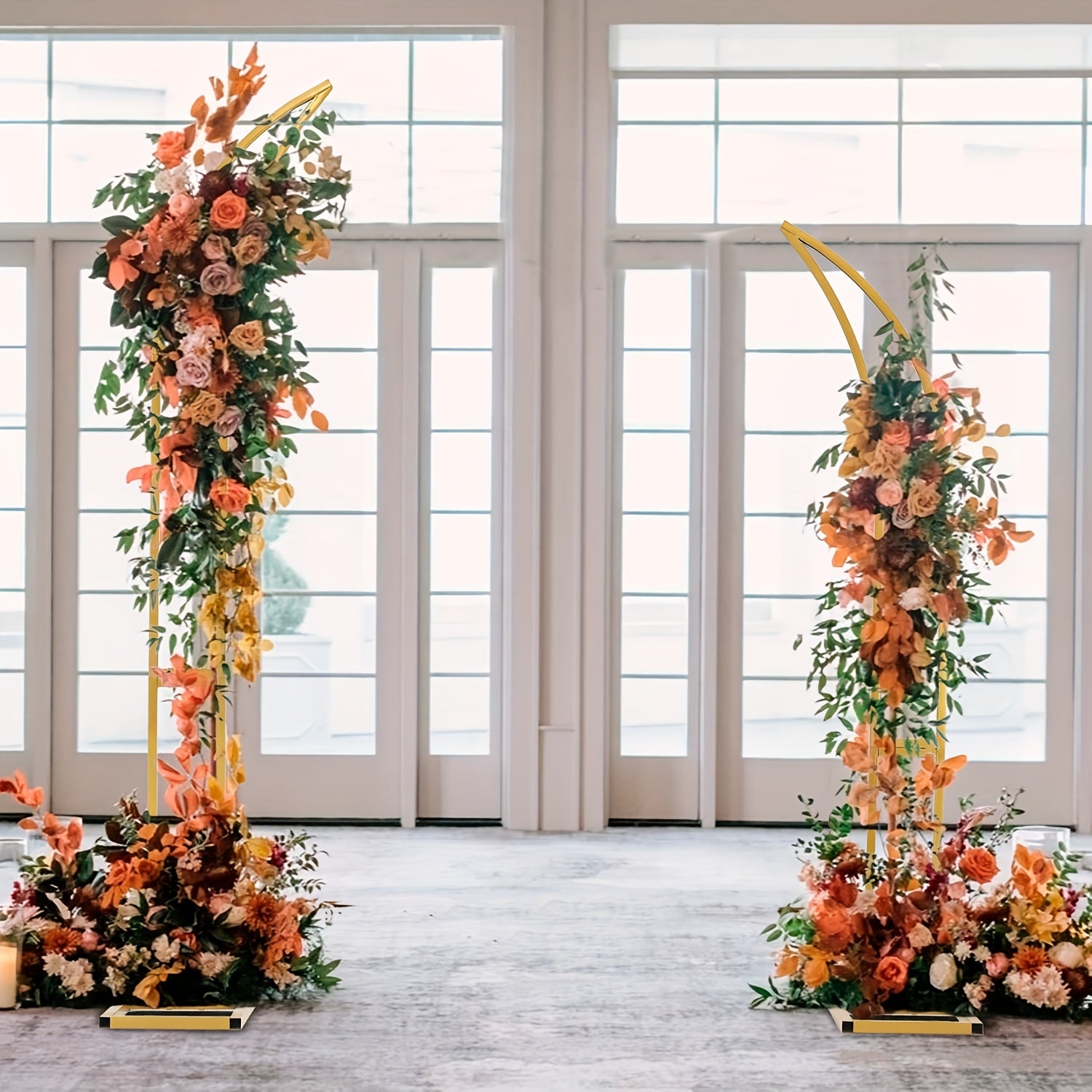 Set Of 2pcs Wedding Arch Backdrop Stand for Party, Christmas Arch for Wedding Ceremony, Birthday Party, Valentine's Day, Mother's Day, Halloween, Festive Setup, Party Decoration, Chic Design, Stylish Backdrop, Metal Frame, St