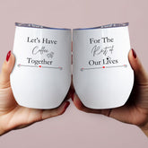 2pcs Stainless Steel Coffee Mugs with Lids, Leak Proof, BPA Free, Reusable, Oval Shaped, with Heart Pattern, for Christmas, Halloween, Valentine'S Day - Ideal Gift for Couples