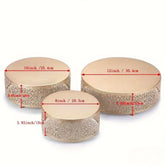 3-Piece Champagne Gold Wedding Display Stand - Reusable Anniversary Party Decoration Tray
