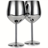 2pcs Stainless Steel Wine Glasses 18oz Large Capacity Unbreakable Wine Glasses Family Dinner Party Wedding Anniversary