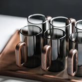 2/4/6pcs Set Perfect Glass Cups with Blue Wooden Handles, 12.85oz High Borosilicate Glass Tea & Coffee Mugs, Leak-Proof, Insulated, Lead-Free - Ideal for Christmas, New Year, Valentine's Day & Birthday Gifts