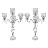 Crystal Candle Holders, Bowl Candelabra Table Centerpieces Decor, 5 Arm Crystal Candelabra Centerpieces for Tables, Candle Holder Decor, Black Candle Stick Holder, Candle Jars, Candle Holder Vintage, Candle Sticks, Home Dinin