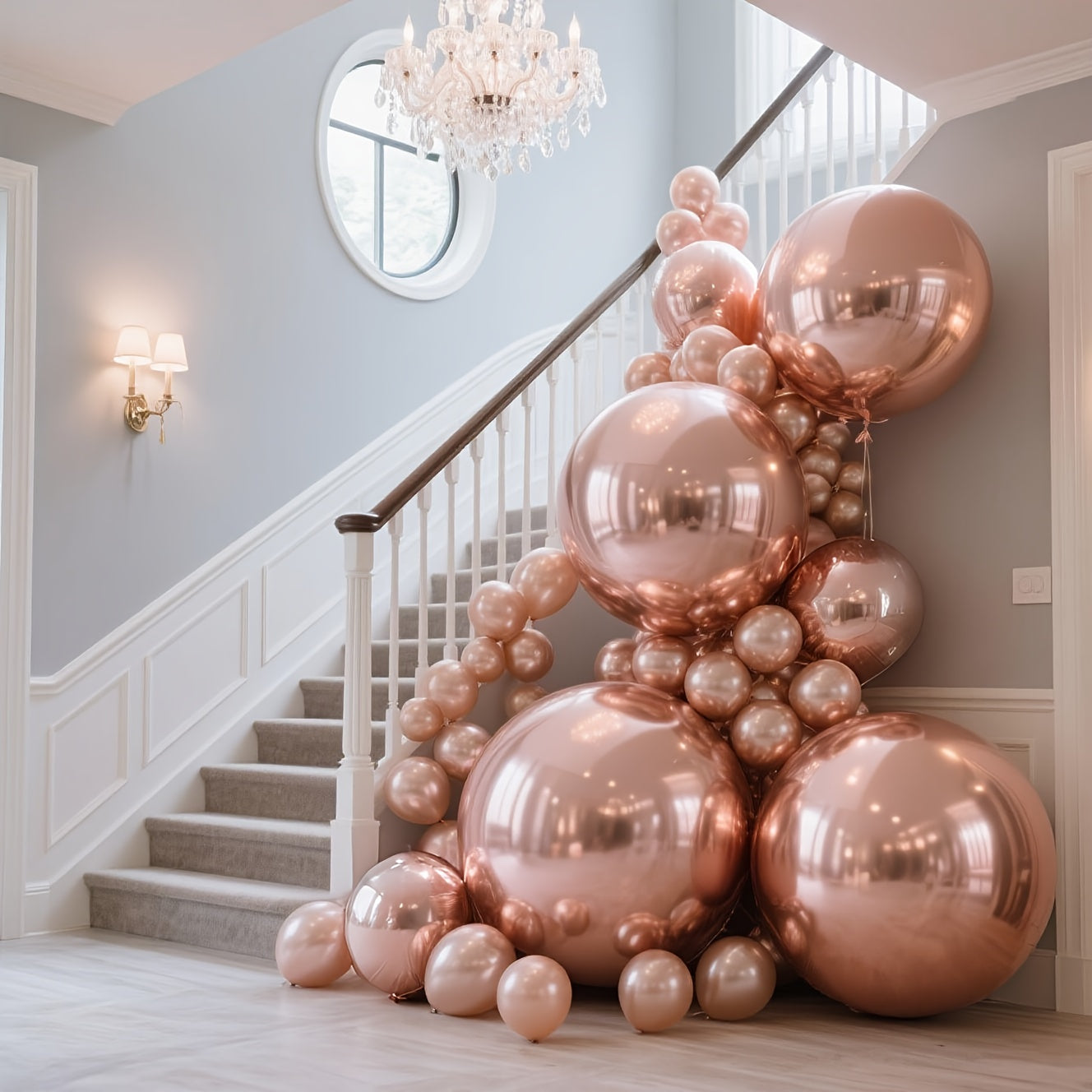 30 PCS Giant 4D Mirror Aluminum Foil Balloons Set (55.88cm, 81.28cm, 127.0cm) - with Adhesive Strips