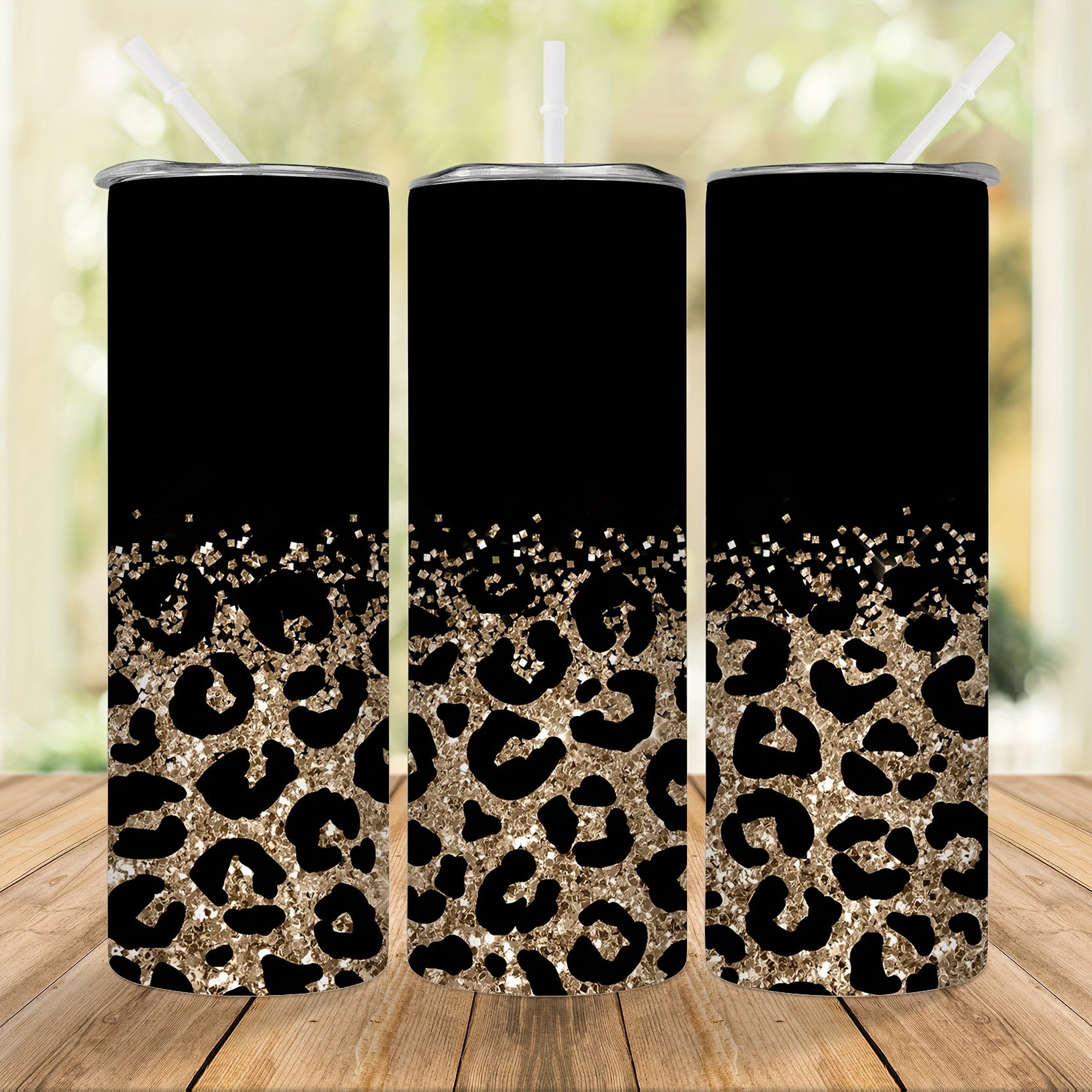 1pc, Leopard Print Tumbler With Lid And Straw, 20oz Stainless Steel Water Bottle, Insulated Straight Water Cups, Summer Winter Drinkware, Outdoor Travel Accessories, Valentine's Day Gifts