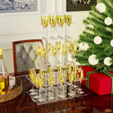 1pc elegant transparent three-layer cocktail glass stand for 36 cups - tower champagne glass display stand perfect for parties and parties