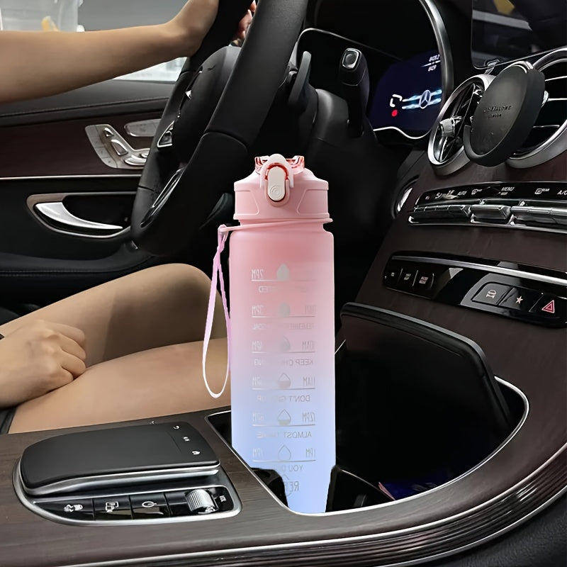 750ml Motivational Water Bottle with Time Marker, Straw, & Leak-Proof Lid - Durable Plastic Hydration Bottle for Gym, Yoga, Hiking - Seasonal Themed for Christmas, Easter, Halloween - Fitness Water Jug for Daily Hydration