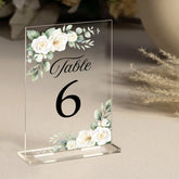 20 Elegant Acrylic Wedding Table Numbers, Numbers 1-20, with Colorful Floral Design, Suitable for Weddings, Birthdays And Formal Events Transparent Centerpiece Decorations, Flower Wedding Decorations for Halloween, Christmas