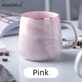 KEMORELA 13.5oz Marble Pattern Ceramic Coffee Cup with Golden Rim - Large, Reusable & Dishwasher Safe for Oatmeal, Milk, Juice & More - Perfect Holiday Gift, KEMORELA
