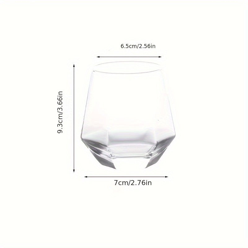 Color-Changing Hexagonal Glass Cup Set - Reusable, Lead-Free Drinking Glasses for Water, Wine, Tea & Juice - Perfect for Home Use, Cup Covers for Drinks