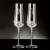 2pcs Elegant Pearl Crystal Champagne Glasses - Perfect for Weddings, Engagements, Valentine's & Mother's Day Gifts | Reusable, Handwash Only