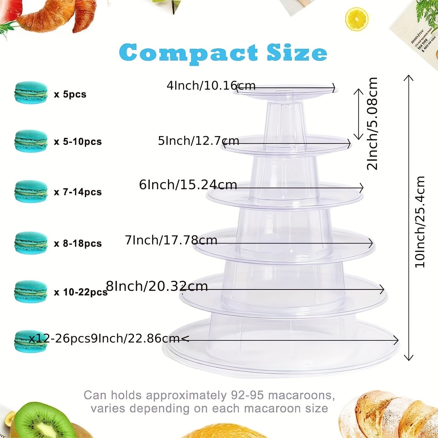 1pc 4/6/10 Tier Round Macaron Display Stand Cake Stand Dessert Cupcake Stand Cookie Tray Rack Desserts Display For Wedding Birthday Party Baby Shower Bakery Decor Halloween Christmas Thanksgiving