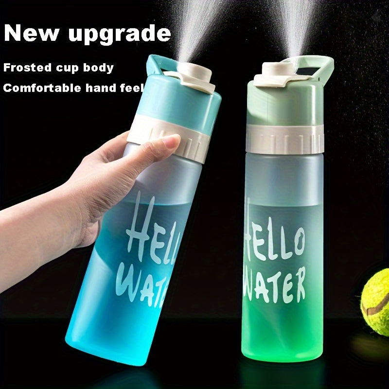 1pc Large-Capacity Gradient Spray Water Bottle - Portable, Cooling Mist Cup for Sports & Summer Hydration