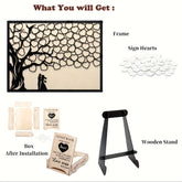 1set Wedding Guest Book Alternative, Guest Book Wedding Reception with Wooden Hearts Guest Book Signs