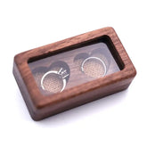 Custom Wooden Wedding Ring Box Personalized Double Slot Holder Wedding Engagement Ring Bearer Box Ring Pillow Burlap Rustic Gift