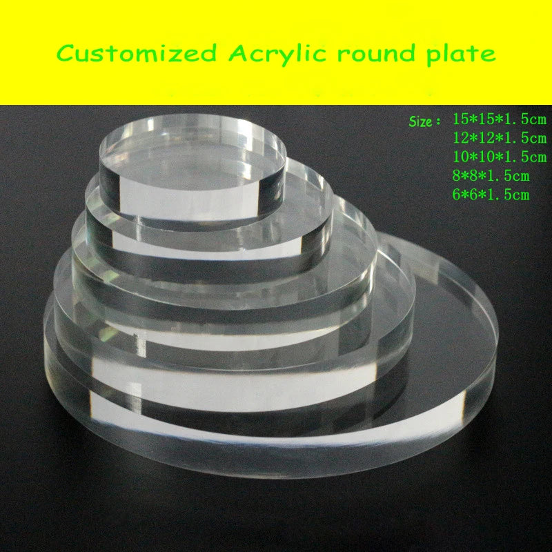 Customized Round Acrylic Plate Jewelry Tray Bracelet Display Organizer Necklace Case Watch Ring Holder Earring Stand