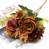Artificial Flowers Bouquet European-Style Holding Exquisite Roses Wedding Christmas Decorations for Home DIY Vases Fake Plants