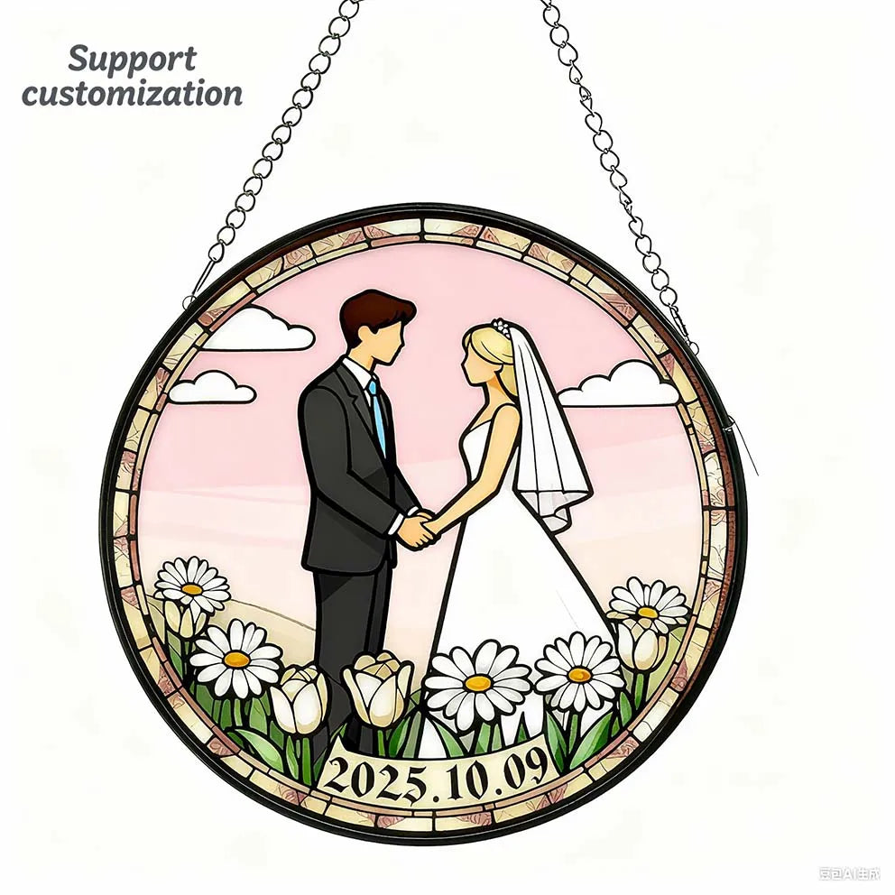 Custom - Tailored Stained Wedding Wall Hanging: a Timeless and Memorable Gift for Newlyweds