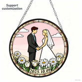 Custom - Tailored Stained Wedding Wall Hanging: a Timeless and Memorable Gift for Newlyweds