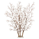 1Pcs Artificial White Berries Stems Christmas Berry Branches For Flowers Arrangements&Home DIY Crafts Fake Snow Tree Decorations