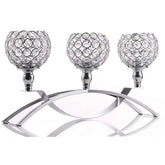Crystal Candle Holders for Wedding, 3 Arms Table Candelabra, Buffet Cabinet Ornaments, Table Centerpieces for Wedding
