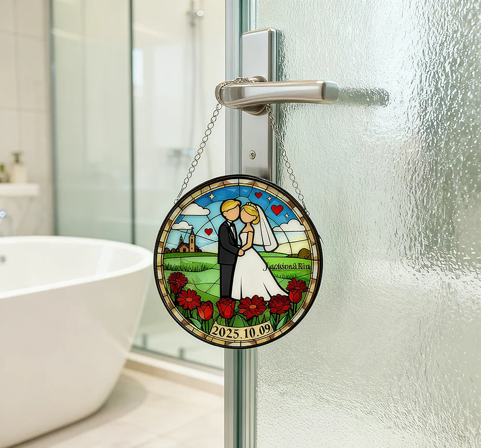 Customizable Stained Wedding Wall Hanging Ornament: Ideal Gift with Lasting Memories