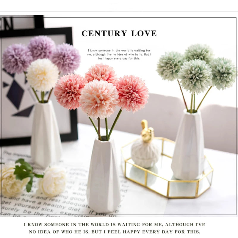 3/5Pcs Hydrangea Artificial Flowers Bouquet For Home Bedroom Decor Wedding Decoration Craft Vases Flower Arrangement Accessories