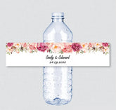 24pcs Custom name Wedding Water Bottle Labels Girl birthday party Rustic Pink Flower Custom Water Bottle Labels decoration