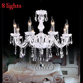 Modern LED 3/6/8/10/12/15/18 Arm Lights white LED crystal chandelier Living room light Vintage Crystal Chandelier E14 Light