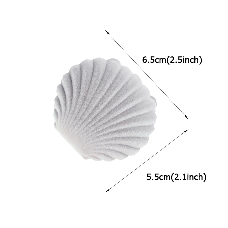 1 Piece Lovely Shell Shape Velvet Jewelry Box Wedding Engagement Ring Box for Earrings Necklace Bracelet Display Gift Box Holder