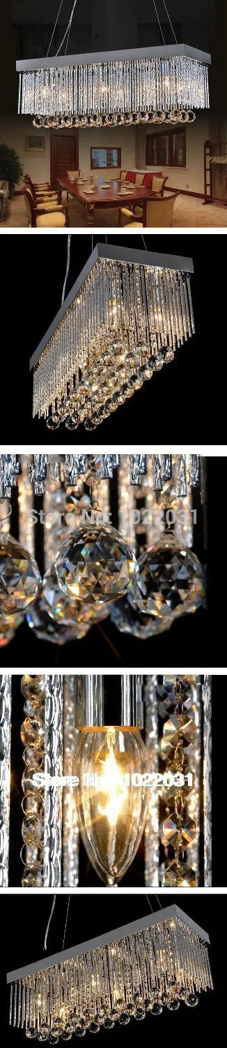 6LED bulb K9 crystal Chandelier popular design square New modern 90V ~260V crystal lights Factory price Bedroom lamp Hall