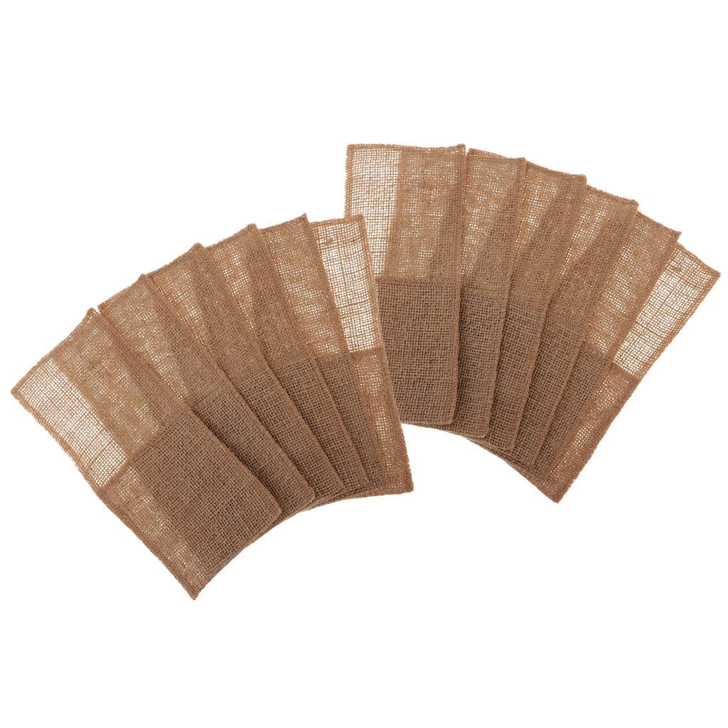 12pcs Burlap Utensil Holders Cutlery Pouch Party Bridal Shower Wedding Favor