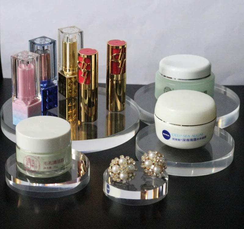 Customized Round Acrylic Plate Jewelry Tray Bracelet Display Organizer Necklace Case Watch Ring Holder Earring Stand