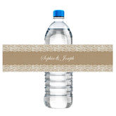 30pcs Custom Floral Wedding Water Bottle Stickers Labels Personalized Burlap and Fancy White Lace Frame Birthday Anniversary