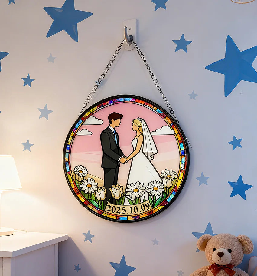 Custom - Tailored Stained Wedding Wall Hanging: a Timeless and Memorable Gift for Newlyweds