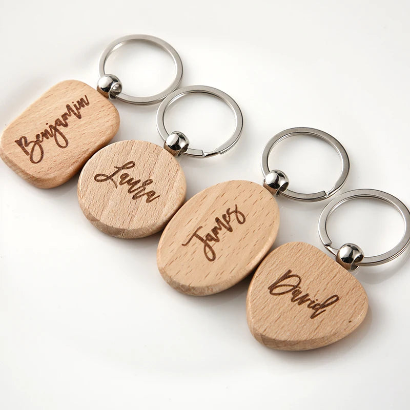 Custom Engraved wedding names Wood Key Chain - Personalized Wood Heart Key Chain - Custom Gifts for wedding supplies gift