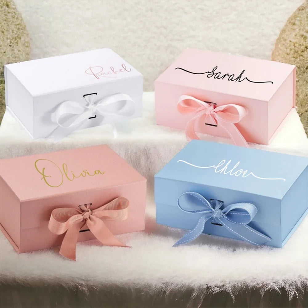 Personalized Wedding Gift Box Custom Name Sticker for Bridal Shower Gift Boxes Bridesmaid Box Hen Party Decorations