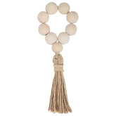 Wood Bead Napkin Rings Napkin Holders With Tassels Hand-Woven Boho Buckles For Christmas Farmhouse Wedding Home Table Decoration