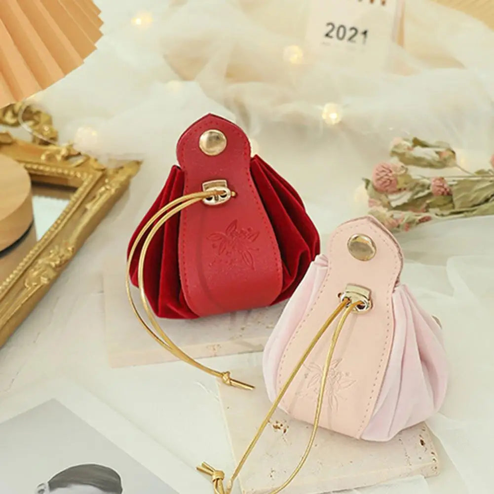 Leather Candy Gift Bag Drawstring Flannel Cloth Buckle Ornament Gift Giving Festive Party Candy Pouch Wedding Gift Box
