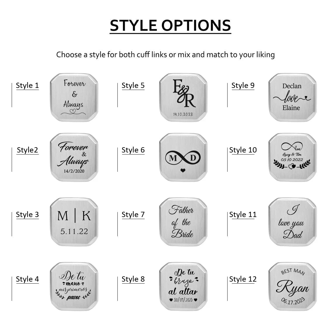 Personalized Cufflinks for Men, Custom Engraved Cufflinks for Groom, Wedding Cufflinks Bride Best Men