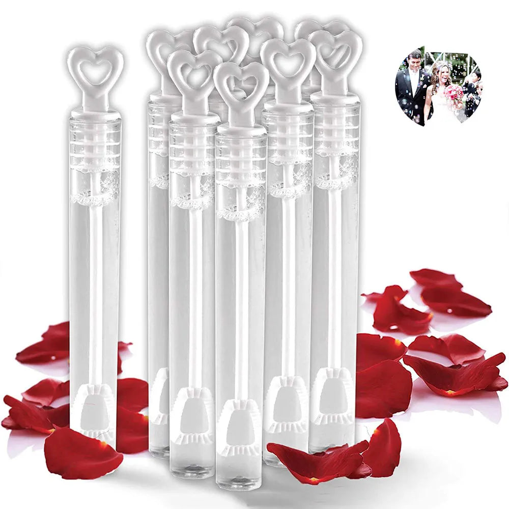 10/20pcs Love Heart Wand Tube Empty Bubble Soap Bottle Wedding Gifts for Guests Baby Shower Birthday Party Decoration Kids Toy