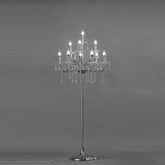 Plating 10Arms/ 5Heads Crystal Candlestick Table Lamps For Modern T Roadlight Stage Props Birthday Party Wedding Decor