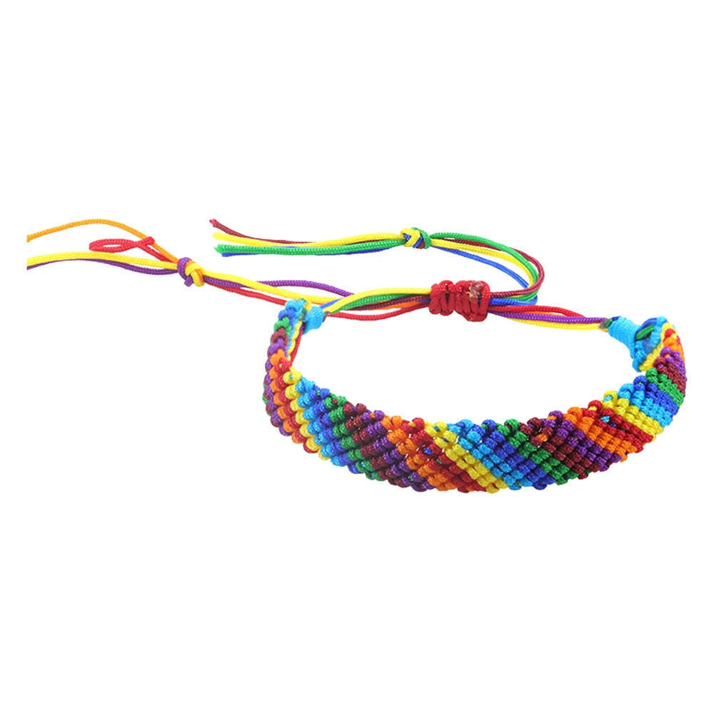 LGBT Pride Bracelet Wristband Lesbian Rope Bracelet LGBT Pride Bracelet Rainbow Bracelet Colorful Popular Fashion Weaving Casual