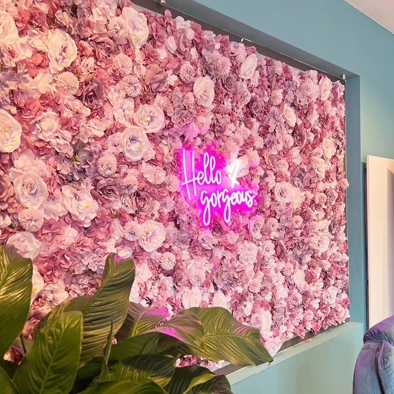 Silk Rose Flowers 3D Backdrop Wall Wedding Decoration Artificial Flower Wall Panel for Home Decor Backdrops Baby Shower