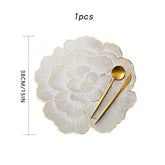 NEW Arrival PVC Flower Placemat Dining Decorative Heat Resistant Table Pad Coasters Home Party Wedding Christmas