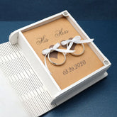 Personalized Wedding Ring Box Custom Book Box Wood Engagement Proposal Rings Bearer Jewelry Holder Personalised Names Date Gift