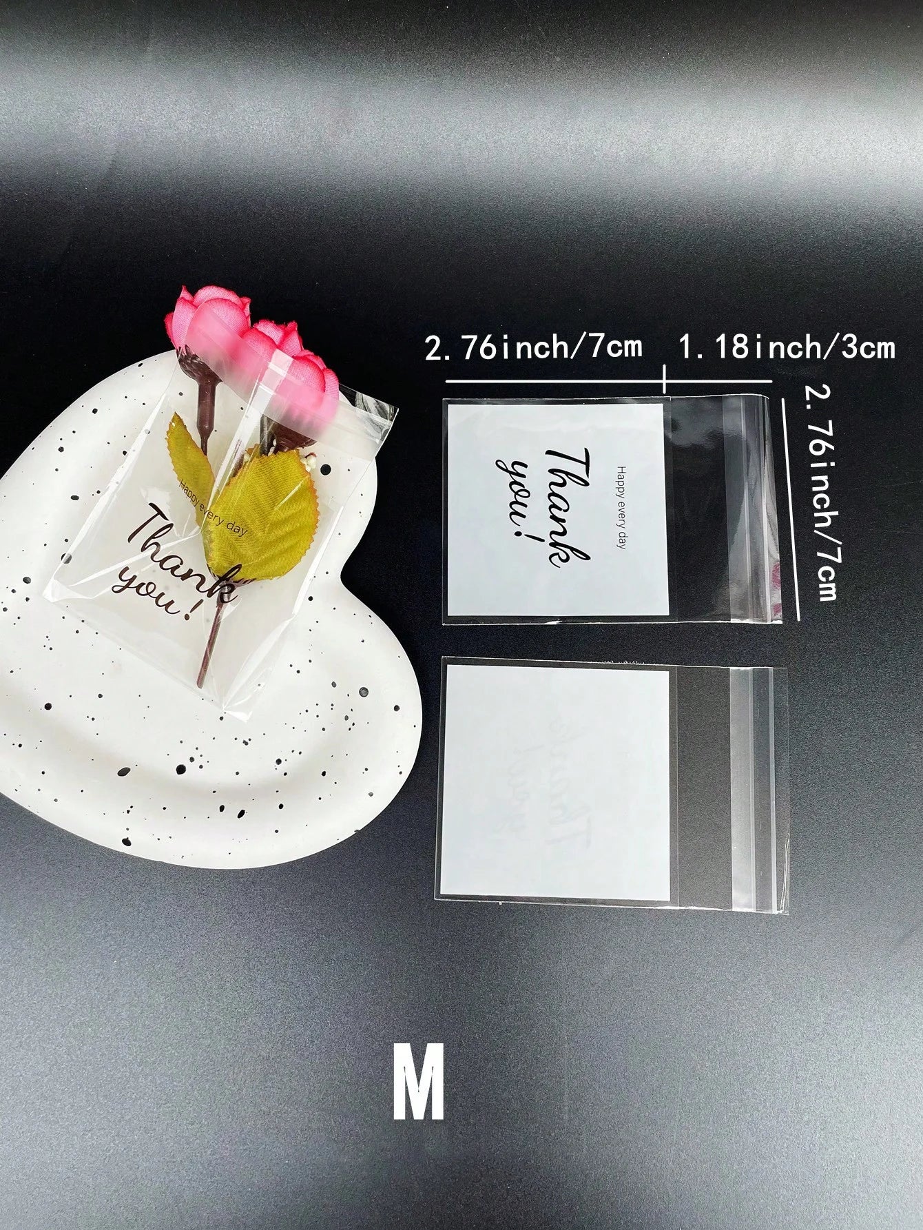 100pcs 3 Sizes Thank You Printed OPP Self-sealing Bags, Small Gift Bags For Gift And Party Decoration
