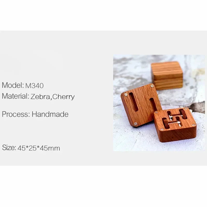 Personalized Magnetic Wooden Cufflinks Box Gift for Men’s Fashion Solid Wood Wedding Anniversary