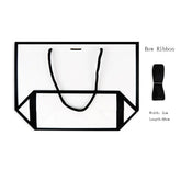 5pcs Ribbon Bow White Pardboard Paper Tote Gift Bags with Handles Shopping Party Wedding Party Birthday Retail Bags