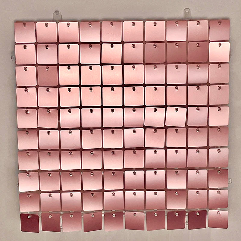 16pcs Champagne Shimmer Wall Backdrop 3D Sequin Panel Backdrop Art Wall Backgroud Cloth Wedding Birthday Party Backdrop Decor